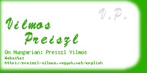 vilmos preiszl business card